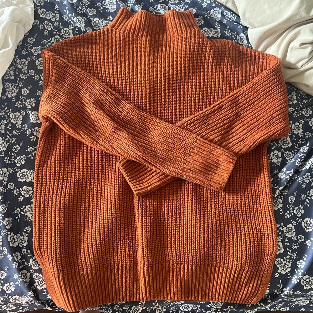Max Studio Rust Ribbed Sweater
